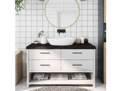 Multidom Kúpeľňová doska tmavohnedá 140x60x(2-6) cm ošetrený masív