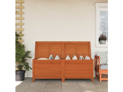 Multidom Záhradný úložný box hnedý 150x50x56,5 cm jedľový masív