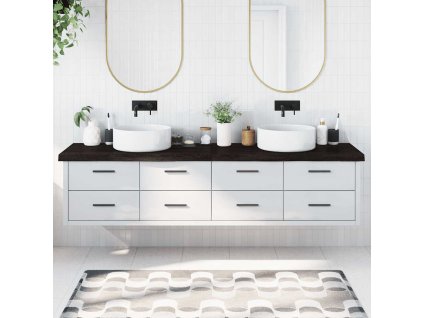 Multidom Kúpeľňová doska tmavohnedá 220x60x(2-6) cm ošetrený masív