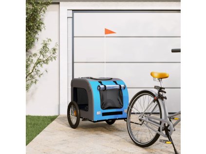 Multidom Cyklovozík pre zvieratá, modro sivý, oxfordská látka, železo