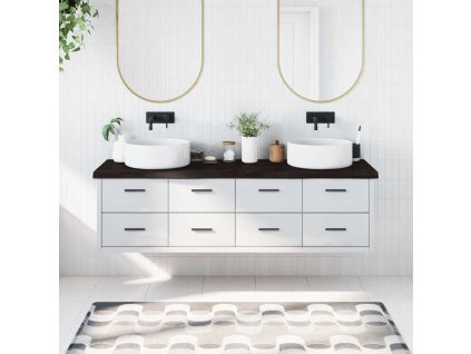 Multidom Kúpeľňová doska tmavohnedá 180x60x(2-6) cm ošetrený masív