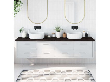 Multidom Kúpeľňová doska tmavohnedá 220x60x(2-4) cm ošetrený masív