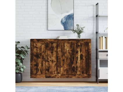 Multidom Nástenné skrinky 2 ks dymový dub kompozitné drevo