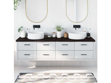 Multidom Kúpeľňová doska tmavohnedá 200x60x(2-4) cm ošetrený masív