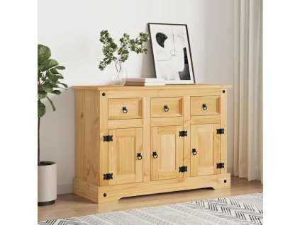 Multidom Komoda „Corona“ hnedá 112x44x78 cm masívne drevo mexická borovica