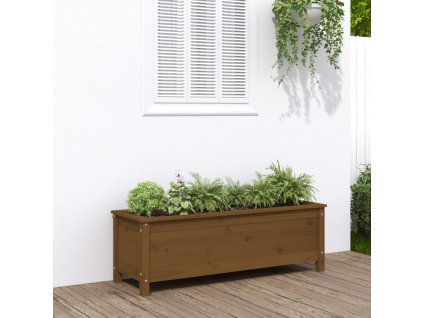 Multidom Záhradný vyvýš. záhon medovohnedý 119,5x40x39 cm mas. borovica