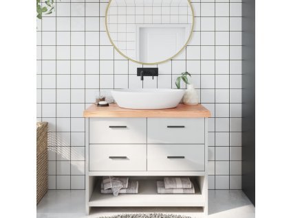 Multidom Kúpeľňová doska bledohnedá 100x60x(2-6) cm ošetrený masív