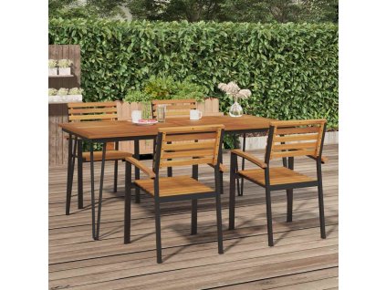 Multidom Záhradný stôl so sponkovými nohami 180x90x75 cm akáciový masív