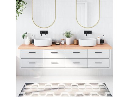 Multidom Kúpeľňová doska bledohnedá 220x50x(2-6) cm ošetrený masív