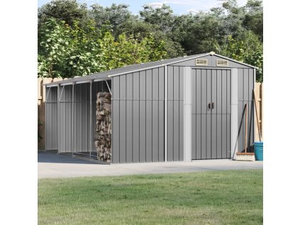 Multidom Záhradná kôlňa sivá 277x365,5x179 cm pozinkovaná oceľ