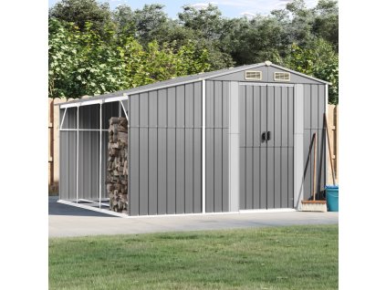Multidom Záhradná kôlňa sivá 277x279x179 cm pozinkovaná oceľ