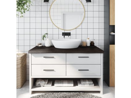 Multidom Kúpeľňová doska tmavohnedá 100x50x(2-6) cm ošetrený masív