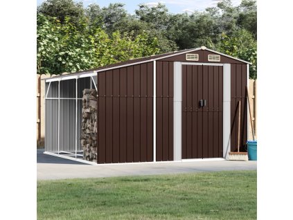 Multidom Záhradná kôlňa hnedá 277x279x179 cm pozinkovaná oceľ