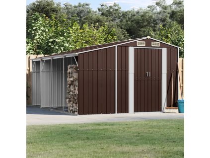 Multidom Záhradná kôlňa hnedá 277x365,5x179 cm pozinkovaná oceľ