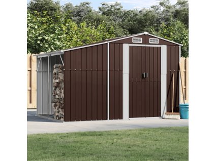 Multidom Záhradná kôlňa hnedá 277x192,5x179 cm pozinkovaná oceľ