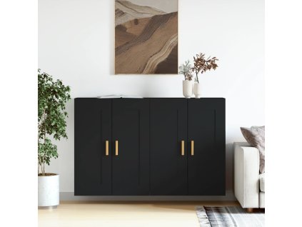 Multidom Nástenné skrinky 2 ks čierne kompozitné drevo