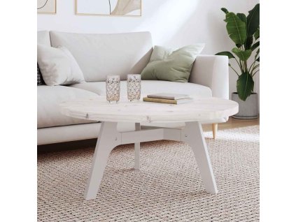 Multidom Stolová doska okrúhla biela Ø90x3 cm masívna borovica