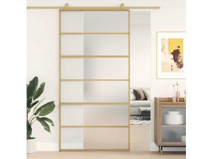 Multidom Posuvné dvere zlaté 102,5x205 cm matné ESG sklo a hliník