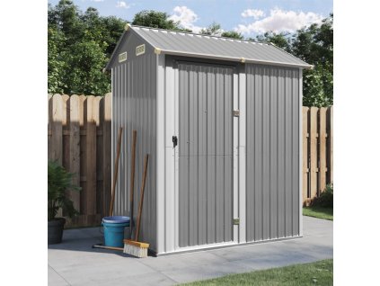 Multidom Záhradný domček svetlosivý 192x152,5x237 cm pozinkovaná oceľ