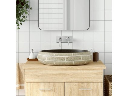 Multidom Umývadlo na dosku viacfarebné oválne 59x40x15 cm keramické