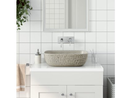 Multidom Umývadlo na dosku sivé obdĺžnikové 48x37,5x13,5 cm keramické