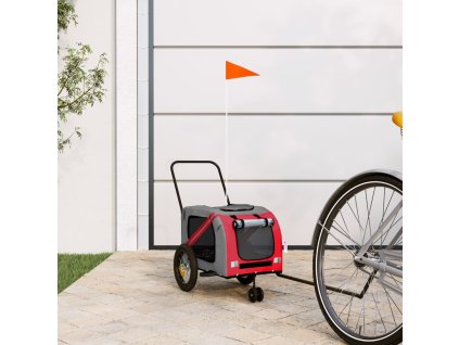 Multidom Cyklovozík pre zvieratá, červeno čierny, oxfordská látka železo