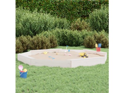 Multidom Pieskovisko so sedadlami biele osemuholník masívna borovica