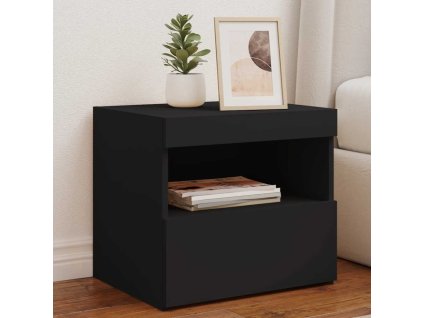 Multidom Nočné stolíky s LED svetlami 2 ks čierne 50x40x45 cm