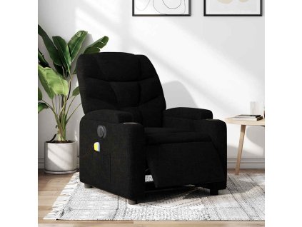 Multidom Elektrické masážne kreslo čierne látka