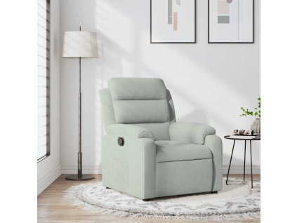 Multidom Sklápacie kreslo, svetlosivé, zamat