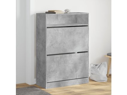 Multidom Botník s 2 výklopnými zásuvkami betónový sivý 80x34x116 cm