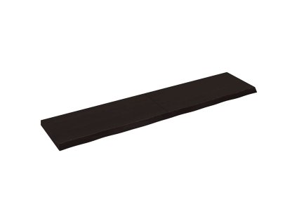 Multidom Nástenná polica tmavohnedá 220x50x(2-6)cm ošetrený dubový masív