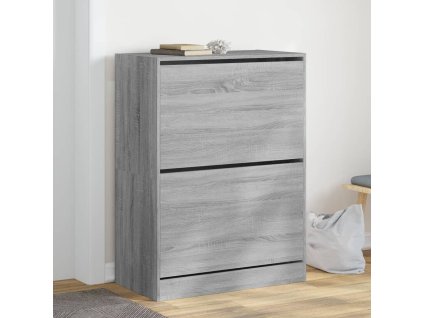 Multidom Botník s 2 výklopnými zásuvkami sivý dub sonoma 80x42x108 cm