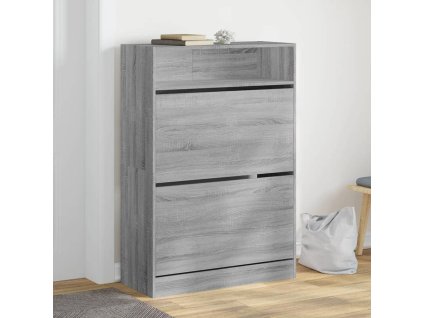 Multidom Botník s 2 výklopnými zásuvkami sivý dub sonoma 80x34x116 cm