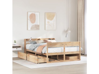 Multidom Posteľ bez matraca 160x200 cm masívna borovica