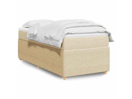 Multidom Posteľný rám boxsping s matracom krémový 90x200 cm látka