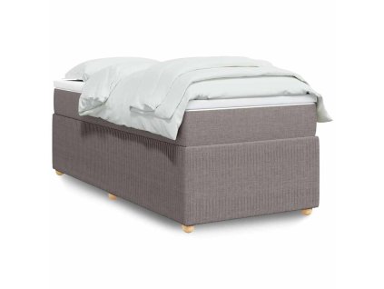 Multidom Posteľný rám boxsping s matracom sivohnedý 90x200 cm látka