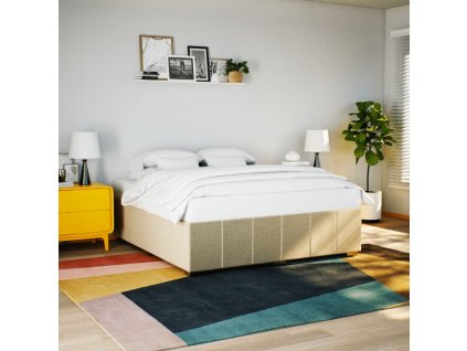Multidom Posteľ bez matraca krémová 180x200 cm látka
