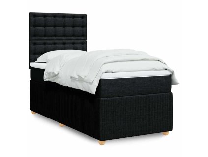 Multidom Posteľný rám boxspring s matracom čierny 80x200 cm látka