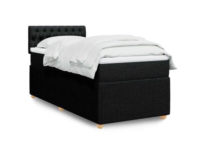 Multidom Posteľný rám boxspring s matracom čierny 80x200 cm látka