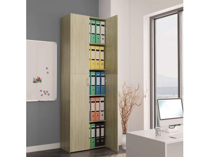 Multidom Kancelárska skrinka, dub sonoma 60x32x190 cm, kompozitné drevo