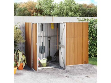 Multidom Záhradná kôlňa na náradie hnedá 225x89x161 cm pozinkovaná oceľ