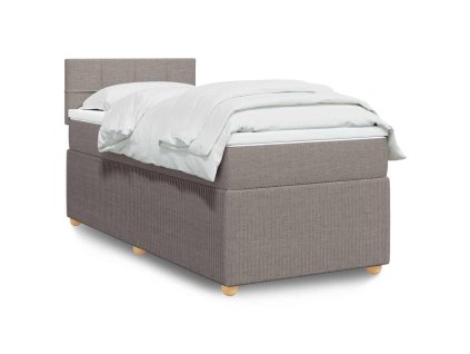 Multidom Posteľný rám boxspring s matracom sivohnedý 90x190 cm látka