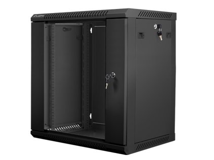 Nástenný rack 19'' 12U 600X450mm čierny flat pack