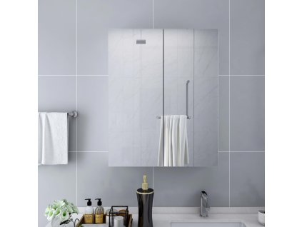 Multidom Kúpeľňová skrinka so zrkadlom, biela 60x15x75 cm, MDF