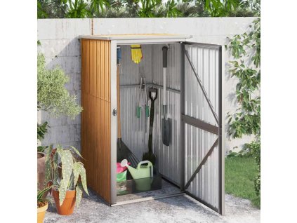 Multidom Záhradná kôlňa na náradie, hnedá 88x89x161 cm, pozinkovaná oceľ