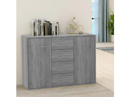 Multidom Komoda sivý dub sonoma 88x30x65 cm spracované drevo