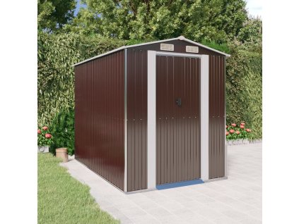 Multidom Záhradná kôlňa tmavohnedá 192x274x223 cm pozinkovaná oceľ
