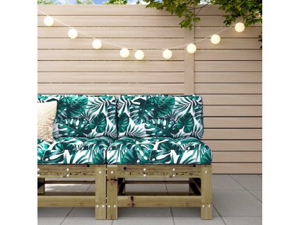 Multidom Stredová pohovka s podložkami impregnovaná borovica