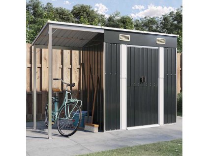 Multidom Záhradná kôlňa predĺž. strecha antracitová 277x107x181cm oceľ